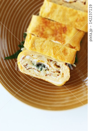 大葉と帆立貝柱の卵焼き 大葉と帆立貝柱の卵焼き 142237119
