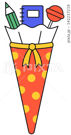 School Cone with Pencil Notebook Lollipop 142237219
