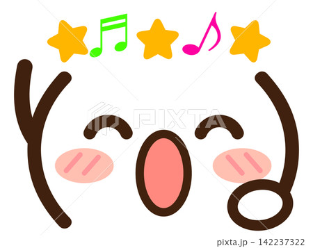 かわいい顔文字のイラスト素材3 142237322