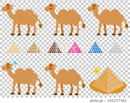 らくだのイラスト素材セット4 142237362