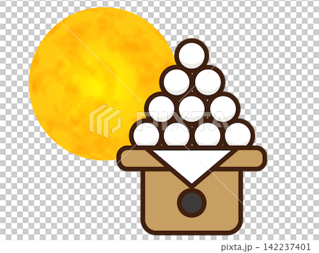 Illustration material of the moon and moon-viewing dumplings Illustration material of the moon and moon-viewing dumplings 142237401