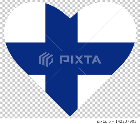Flag of Finland isolated in heart shape. Flag of Finland isolated in heart shape. 142237903