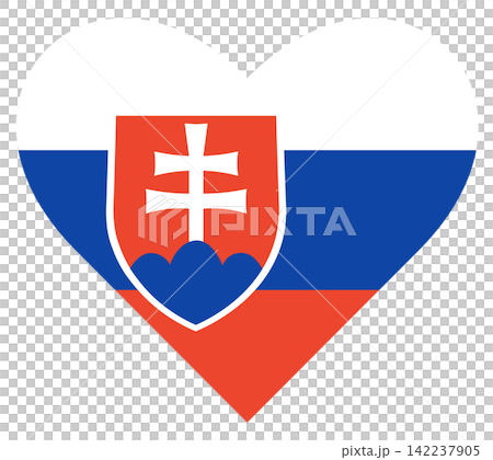 Flag of Slovakia isolated in heart shape. Flag of Slovakia isolated in heart shape. 142237905