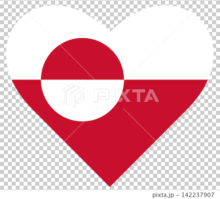 Flag of Greenland isolated in heart shape. Flag of Greenland isolated in heart shape. 142237907