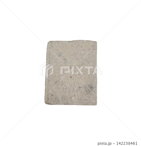 Rectangular grey concrete paving block isolated on white background construction material for masonry and building projects Rectangular grey concrete paving block isolated on white background construction material for masonry and building projects 142238461
