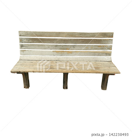 Rustic wooden bench outdoor park seat isolated on white background stock photo, timber construction furniture object asset Rustic wooden bench outdoor park seat isolated on white background stock photo, timber construction furniture object asset 142238493