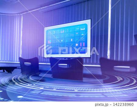 会議室のテレビ画面に映るコンテキストマーケティングの説明 会議室のテレビ画面に映るコンテキストマーケティングの説明 142238960