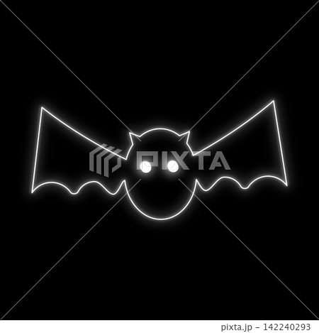 コウモリネオンライト　丸目・白目顔　ハロウィン・動物・不気味・かわいい・怖い・モンスターなど 142240293