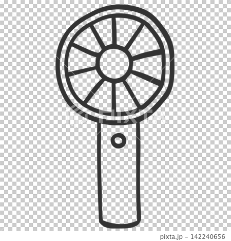 Simple handheld fan illustration (line drawing) Simple handheld fan illustration (line drawing) 142240656