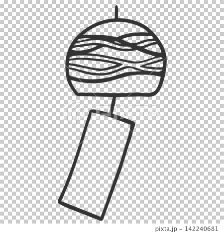 Simple wind chime illustration (line drawing) Simple wind chime illustration (line drawing) 142240681
