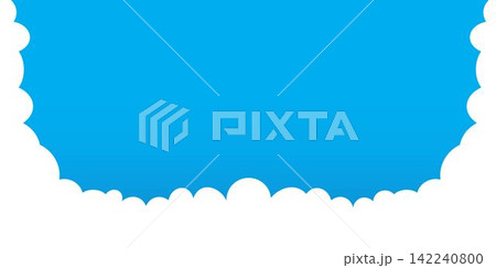 Clouds wide border on blue background. Panorama for banner, template Clouds wide border on blue background. Panorama for banner, template 142240800