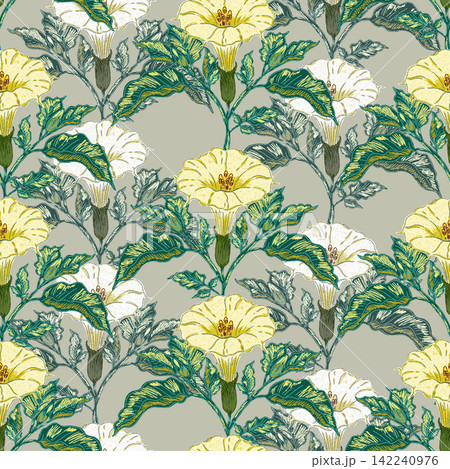 seamless pattern with yellow flowers 142240976