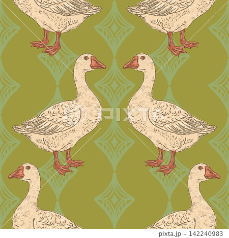 seamless pattern with decorative birds 142240983