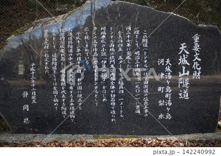 天城山隧道の由来が刻まれた石碑 142240992
