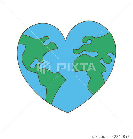 Happy Earth Day. Design with a heart shaped world globe design 142241058