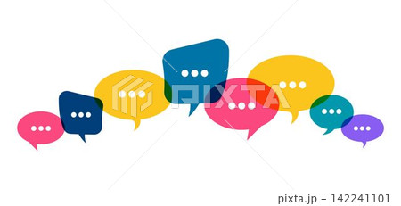 illustration of colored speech bubbles illustration of colored speech bubbles 142241101