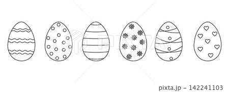 Doodle style Easter Eggs collection. Perfect for design elements Easter greetings Doodle style Easter Eggs collection. Perfect for design elements Easter greetings 142241103