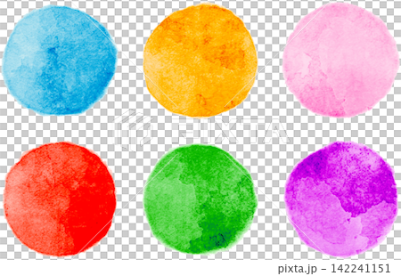 Watercolor circle icon set Watercolor circle icon set 142241151
