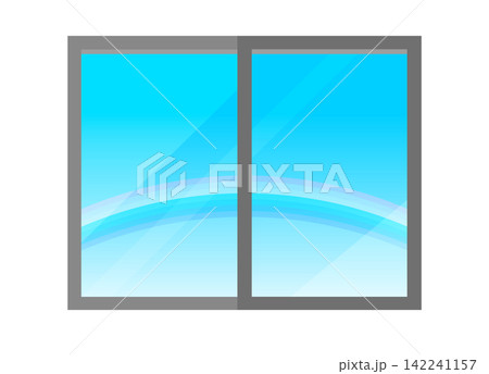 虹と窓のイラスト 142241157