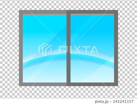 虹と窓のイラスト 142241157