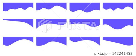Collection of dividers shape templates. Modern separator header for website and app. Curve lines, wave collection of abstract design element for top and bottom page web site Collection of dividers shape templates. Modern separator header for website and app. Curve lines, wave collection of abstract design element for top and bottom page web site 142241452