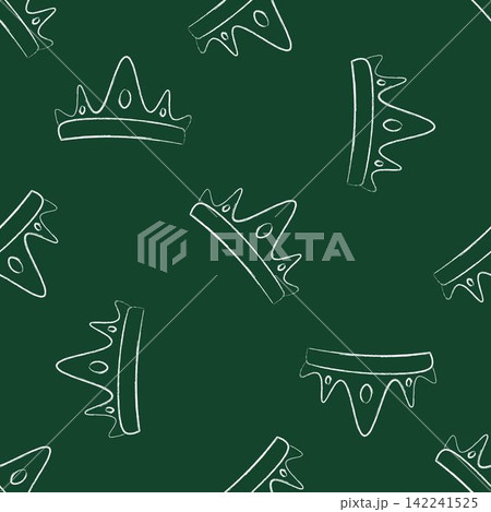 Hand drawn textured crown seamless pattern with brush or chalk. Trendy graffiti style. Modern print for textile, wrapping Hand drawn textured crown seamless pattern with brush or chalk. Trendy graffiti style. Modern print for textile, wrapping 142241525
