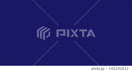 Sports blue jersey texture background. Seamless mesh fabric pattern with small perforated holes and subtle shadows. Realistic vector illustration for athletic wear, activewear, uniform design mockups 142242012