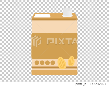 Almond milk in a paper carton - illustration (no text) Almond milk in a paper carton - illustration (no text) 142242024
