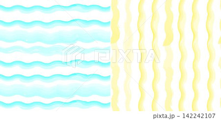 Blue, yellow watercolor baby stripe background, Easter pattern, childish check textile , stripe linian color 142242107