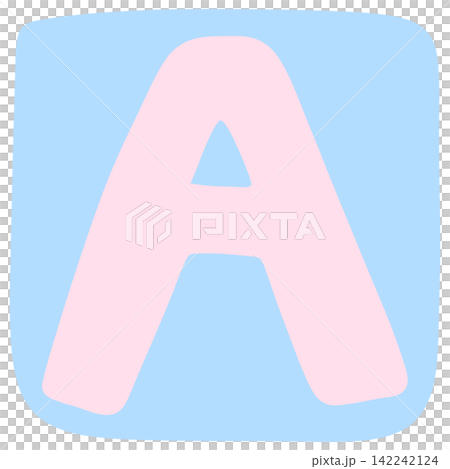 Pastel Pink Letter A on Blue Rounded Square Background Pastel Pink Letter A on Blue Rounded Square Background 142242124