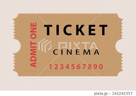 Gold ticket for one person on a colored background Gold ticket for one person on a colored background 142242357