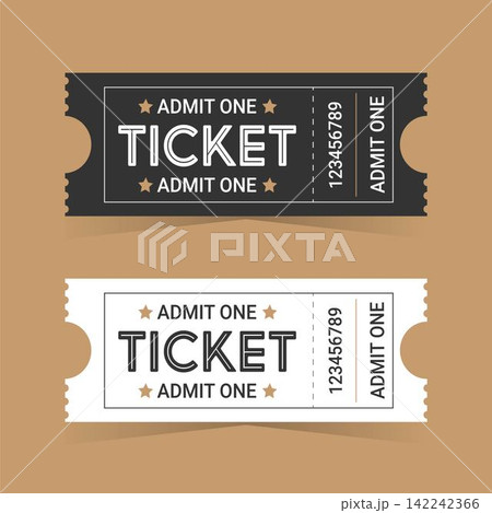 2 ticket for one person on a colored background 2 ticket for one person on a colored background 142242366