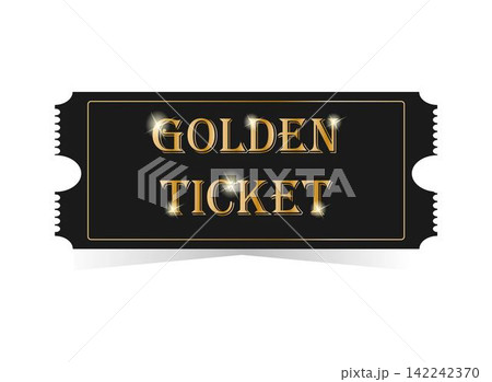 Golden ticket vector illustration Golden ticket vector illustration 142242370