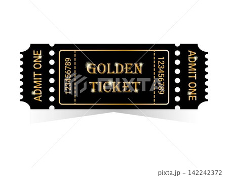 Golden ticket vector illustration Golden ticket vector illustration 142242372