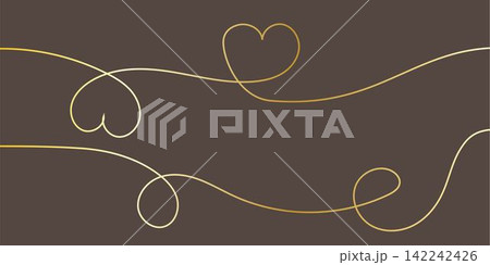 Thin squiggle golden line heart set. Wavy wiggle stripe. Curvy head or yarn lines for decor, separate, divider. Tangled squiggly linear doodle shapes. Vector Thin squiggle golden line heart set. Wavy wiggle stripe. Curvy head or yarn lines for decor, separate, divider. Tangled squiggly linear doodle shapes. Vector 142242426