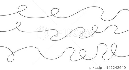 Thin squiggle line set. Wavy wiggle stripe. Curvy hread or yarn lines for decor, separate, divider. Tangled squiggly linear doodle shapes. Vector Thin squiggle line set. Wavy wiggle stripe. Curvy hread or yarn lines for decor, separate, divider. Tangled squiggly linear doodle shapes. Vector 142242640
