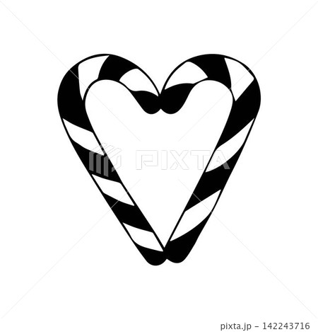 Christmas Heart sign of candy canes Christmas Heart sign of candy canes 142243716