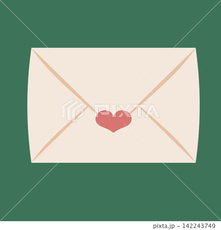 Envelope on a green background 142243749