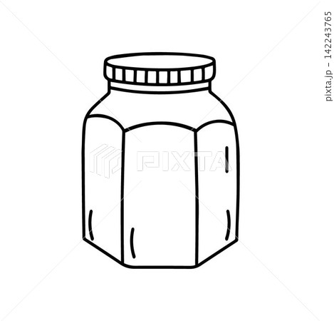 Glass jar with baby food Glass jar with baby food 142243765