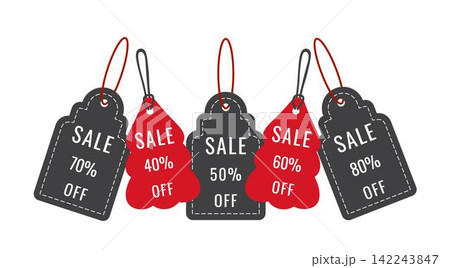 Set of sale decorative tags and labels 142243847