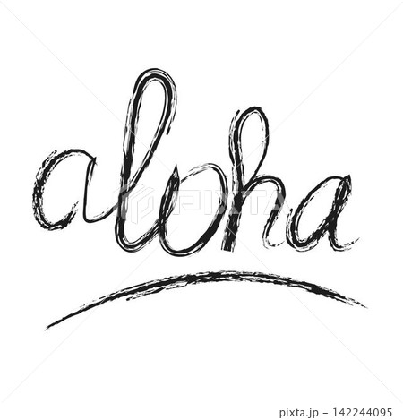 Aloha brush writing Aloha brush writing 142244095
