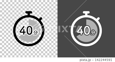 一個簡單的秒錶圖標,顯示時間的流逝:40 分鐘 一個簡單的秒錶圖標,顯示時間的流逝:40 分鐘 142244591