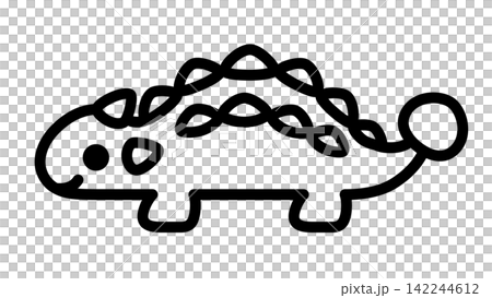 シンプルな線のアンキロサウルスのアイコンのイラスト素材 シンプルな線のアンキロサウルスのアイコンのイラスト素材 142244612