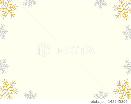 クリスマスモチーフの北欧風フレームイラスト素材 クリスマスモチーフの北欧風フレームイラスト素材 142245865
