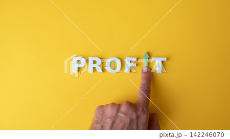 Business profit growth and financial success concept with upward arrow Business profit growth and financial success concept with upward arrow 142246070