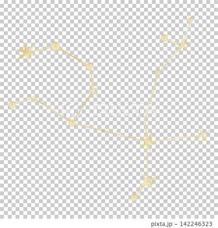 Andromeda watercolor constellation illustration on isolated background. Golden star map for astronomy, celestial decor, nursery projects, zodiac collections and fantasy designs. Andromeda watercolor constellation illustration on isolated background. Golden star map for astronomy, celestial decor, nursery projects, zodiac collections and fantasy designs. 142246323