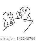 会議で話し合う棒人間 142248799