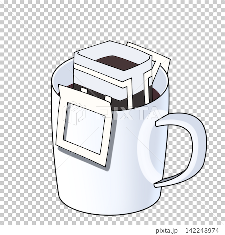 ドリップパックのコーヒーのイラスト ドリップパックのコーヒーのイラスト 142248974