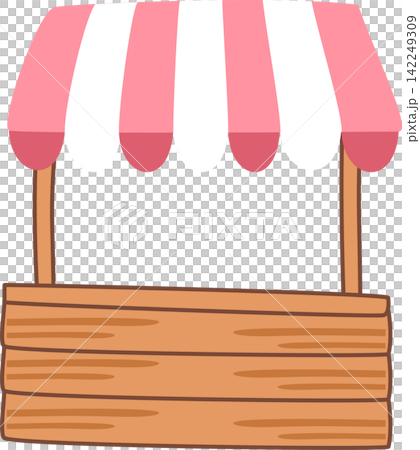 outdoor produce stall hand drawn illustration 142249309