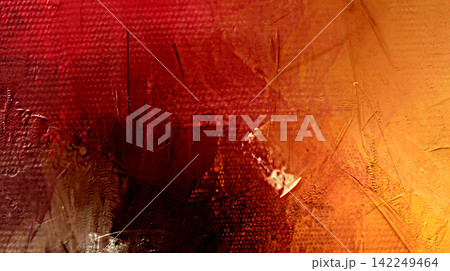 Bold Scarlet Impasto Painting Fragment 142249464